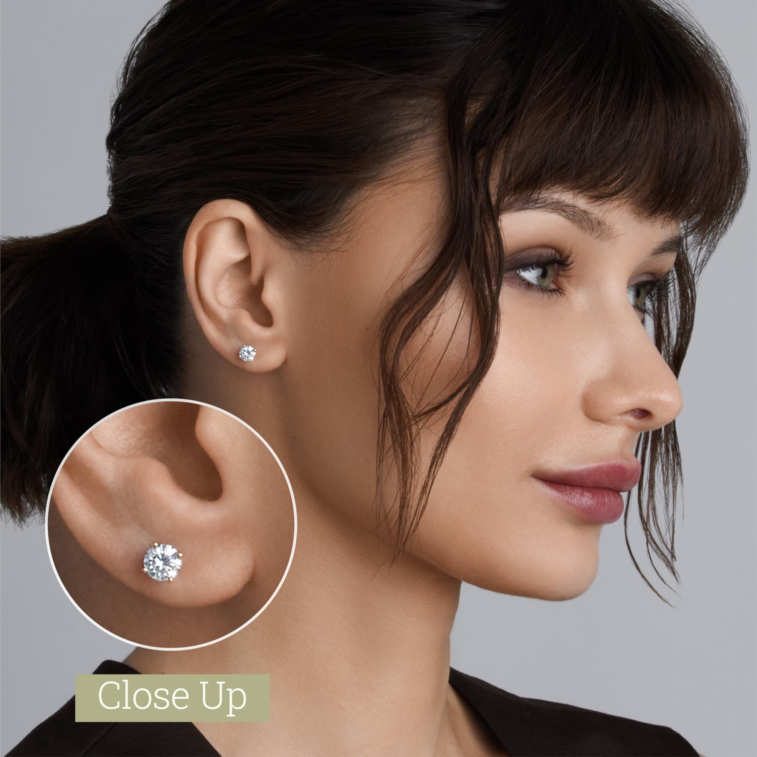 Gilded 1 Carat Total Weight IGI Certified Lab-Grown Diamond 14KT Yellow Gold Stud Earrings for Women| Hypoallergenic Fine Gold Jewelry|4-Prong Basket, Push Back Nut|VSI1 Clarity, E-F Color, Round Cut