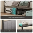 thumbnail image 3 of Bestier Cadre de Lit Double avec Tête de Lit de Rangement et Tablette, Lit Plateforme Format Double avec Lumières DEL et Ports USB, Gris, 3 of 9