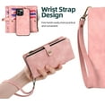 thumbnail image 4 of Compatible with iPhone 14 Pro Max Wallet Case,2 in 1 Detachable Magnetic Wallet Case with Card Holder,Zipper,Pocket Flip Cover with Wrist Strap,Card Slots for iPhone 14 Pro Max Rosegold, 4 of 14