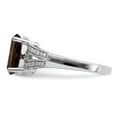 thumbnail image 4 of Primal Silver Sterling Silver Rhodium-plated Diamond and Smoky Quartz Ring, 4 of 5
