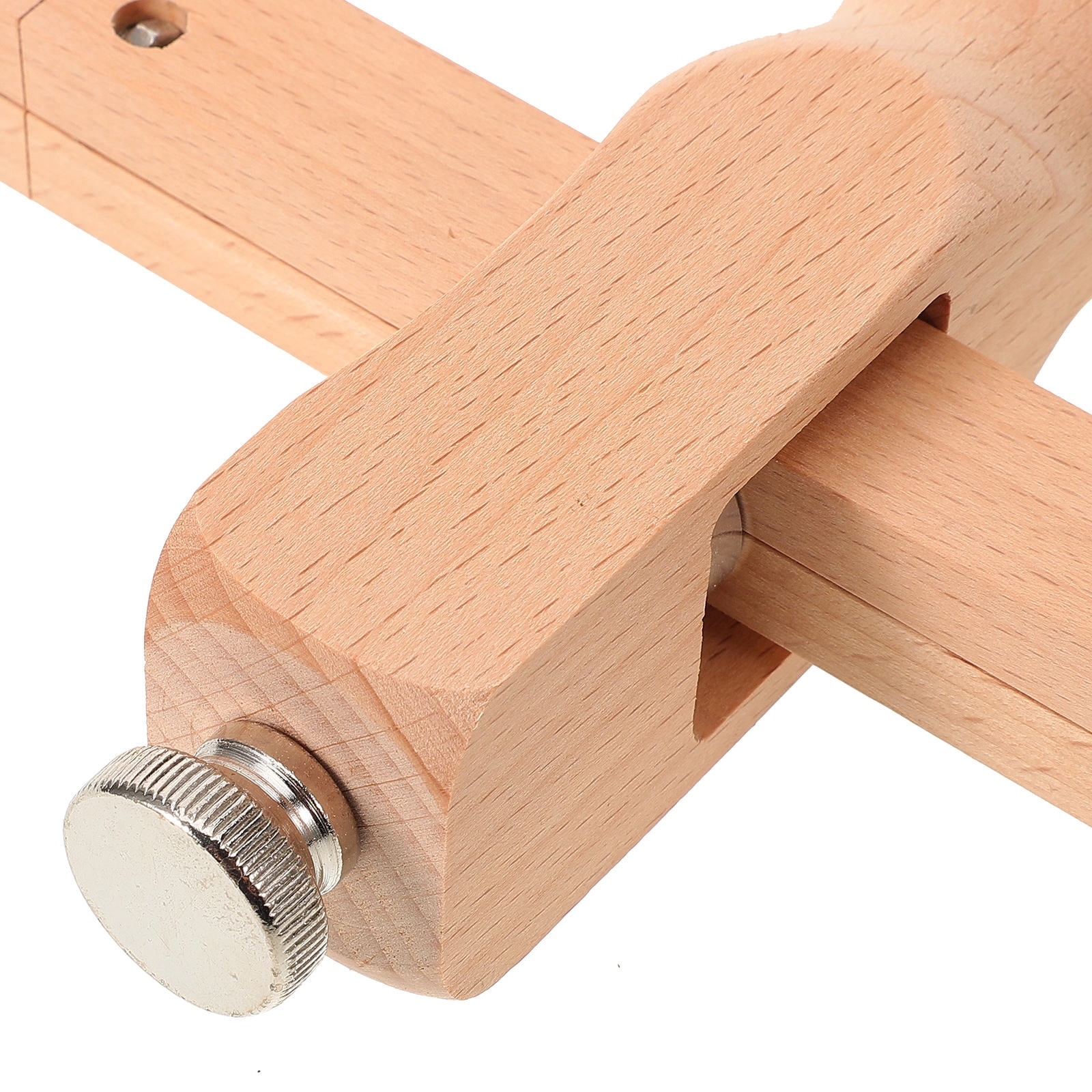 NUOLUX Beige Wooden Strap Cutter Adjustable Hand Cutting Tool for DIY Leathercraft