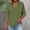 A261 Army Green, variant on Xdegoge Henley Shirts for Women Cotton Linen 3/4 Sleeve V Neck Blouses Casual Button Down Tunic Tops Lightweight Breathable Roll-up Sleeve Work Office Summer Fall Shirts for Women