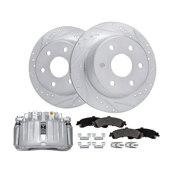 Rear Brake Pad Rotor and Caliper Set - Compatible with 2001, 2003 - 2006 Chevy Silverado 1500 2004 2005