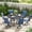 Dark Blue, variant on DIFY 9PCS Outdoor Dining Set, 60" Round Dining Table and 6 Swivel Chairs, Balck/Dark Blue