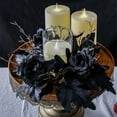 thumbnail image 5 of Artificial Maple Leaves and Roses Candle Rings Fall Candle Holders Small Candle Wreath Rings for Farmhouse Fall Thanksgiving Halloween Wedding Centerpiece Table Door Décor, 5 of 5