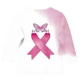 thumbnail image 4 of BRGZLK Kids 3/4 Sleeve Breast Cancer Shirts cute Pink Ribbon Print Pattern Round Neck Basics Pullover Top for Girls Pink 9-10 Years, 4 of 4
