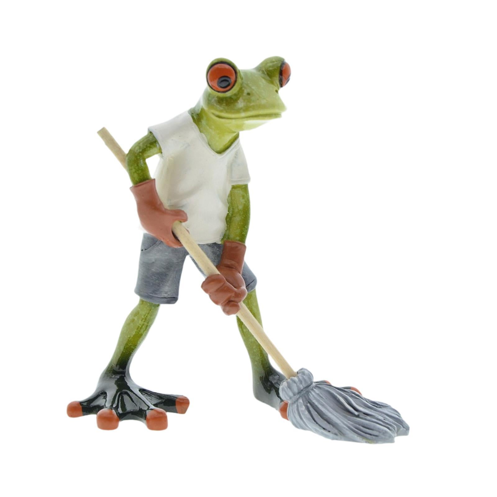 WLPZXP Frog Garden Statue Animal Figurine Figure Gift Green Funny Artwork Sculpture for