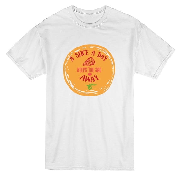 Pizza Quote Slice A Day Keeps Sad Away Tee - Image by Shutterstock
