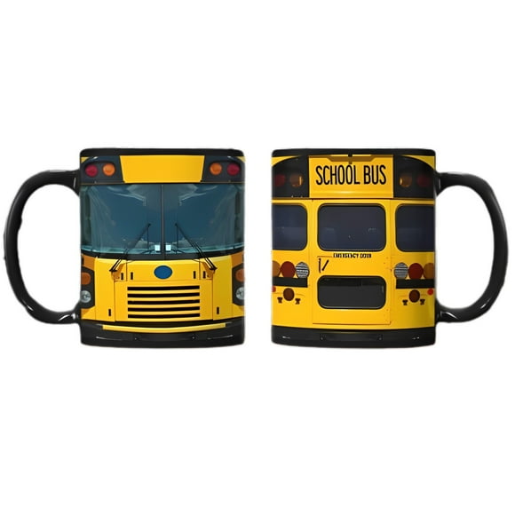 TIELUTT Bus Driver Mugs School Bus Mugs 100 Days Of School Yellow Bus Present Back to School Glass Food Storage Containers with Dividers 1975 7-11 Cups Acrylic Glassware Coastal Pottery Mugs Kitchen