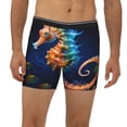 thumbnail image 2 of Salouo Yellow Fish Seahorse Pattern Men's Boxer Briefs, Soft & Breathable Underwear Elastic Waistband Briefs for Men,1-Pack, 2 of 7