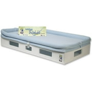 SafeSleep Breathable Crib Mattress, White Base, Light Blue Surface
