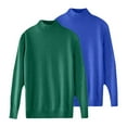 thumbnail image 3 of Women's 2PC Soft Solid Color Round Neck Pullover Sweater Set, Comfortable Knit Pullover Tops for Autumn Winter Wear, Casual Daily Outfits and Entertainment Activities Blackish Green XL, 3 of 3