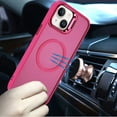 thumbnail image 3 of For Apple iPhone 16 Plus (6.7") Case, Heavy Duty Metallic Hybrid Tough TPU with Camera Ring Stand, MagSafe Compatible, Rugged Drop Protection Phone Cover (Hot Pink), 3 of 10