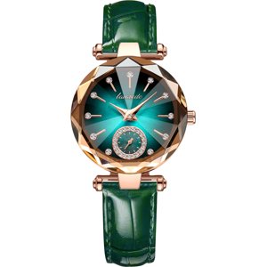 Alps Women's Round Diamond-Cut Quartz Watch