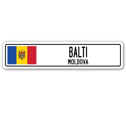 BALTI MOLDOVA Street Sign Moldovan flag city country road wall gift