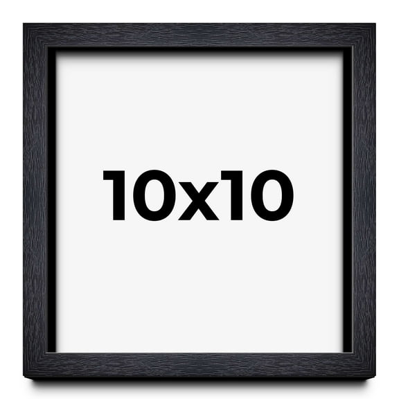 10x10 Shadow Box Frame Black | 1 Inches Deep Real Wood Farmhouse Shadowbox Display Frame | UV