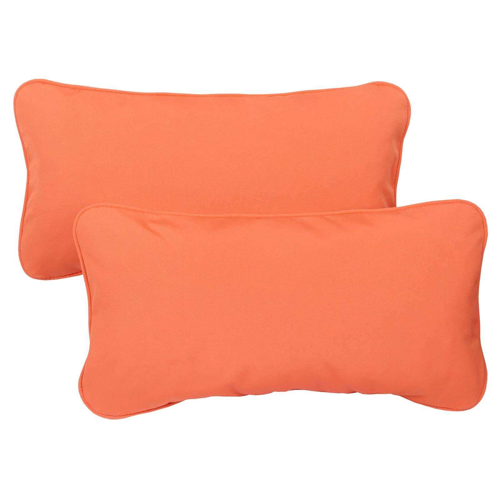 Melon Set of 2 Mozaic Company Sunbrella Indoor/ Outdoor 18-inch Corded Pillow