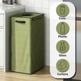 thumbnail image 4 of GILLAS Green Recycling Bin, 110L, Plastic, Rectangular, Washable, Home Recycling Bin with Removable Reusable Inner Bags for Bottles Cans Glass Plastics, 4 of 8