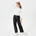 thumbnail image 5 of Rolanko Girls Faux Leather Pants Straight Wide Leg Streetwear Trousers with Pockets Kids Pants 4-14 Years, 5 of 5