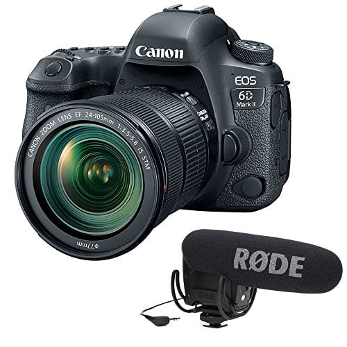 Canon Eos 6d Mark Ii Dslr Camera With 24 105mm F 3 5 5 6 Lens Plus Rode Videomic Pro And Rycote Lyre Shockmount Walmart Com Walmart Com