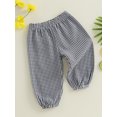 thumbnail image 5 of BemeyourBBs Kids Girls Boys Jogger Pants Loose Plaid Print Elastic Waist Trousers, 5 of 9