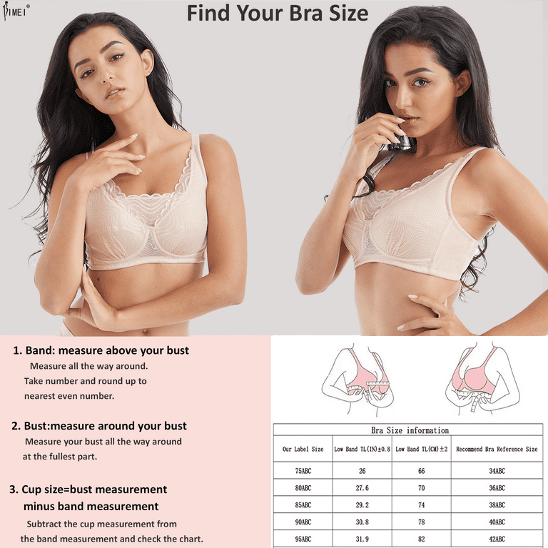 BIMEI Mastectomy Bra with Pockets for Breast Prosthesis Women's Full  Coverage Wirefree Everyday Bra 8999,Beige,42B