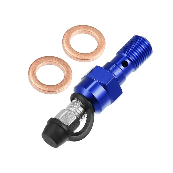 Unique Bargains 1 Set Motorcycle Brake Master Cylinder Caliper M10x1.0 Bleeder Screw Nipple Dust Cap Blue
