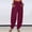 Wine, variant on Babysbule Womens Solid Straight Wide Leg Pants Fashion Womens Casual Button Solid Color Trousers With Pockets