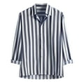 thumbnail image 4 of BinBiL Men Clothing clearance Men Button Down Striped Shirts Long Sleeve Tops Casual Basic Blue and White Striped Dress Shirt Slim Fit Blouses, 4 of 7