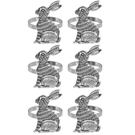 

Easter Bunny Napkin Rings Rabbit Napkin Ring Holders Metal Set of 6