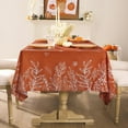 thumbnail image 7 of Fall Tablecloth Rectangle 60x84 Inch, Thanksgiving Autumn Harvest Orange Rust Wild Flowers Decoration Table Cloths, Stain Resistant Farmhouse Table Cover for Holiday Dinner/Party, 7 of 7