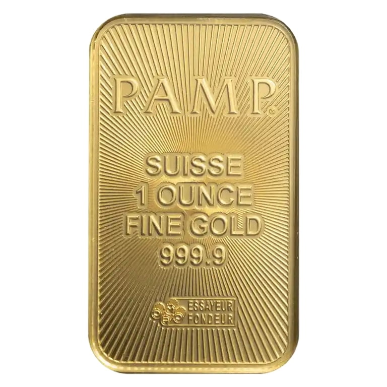 PAMP Suisse 1 oz Gold Bar, .9999 Fine Gold, Sealed Assay Card