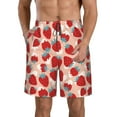 thumbnail image 2 of Uemuo Red Strawberry Pattern Men's Swim Trunks Hawaiian Beach Bathing Suit Swimsuits Beach Quick-Dry Shorts with Pockets-3X-Large, 2 of 9