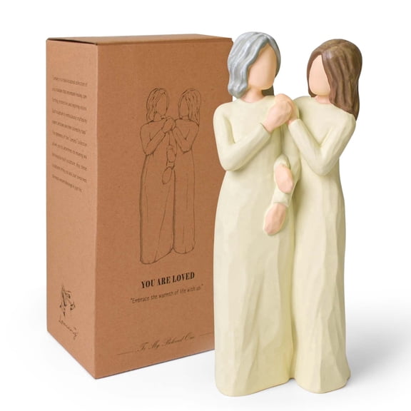 Lnrkai Mom Birthday Gifts, Resin Mother and Daughter Figurine, Anniversary Mother's Day Gift, Sentimental Keepsake for Women, Home Decor Accent