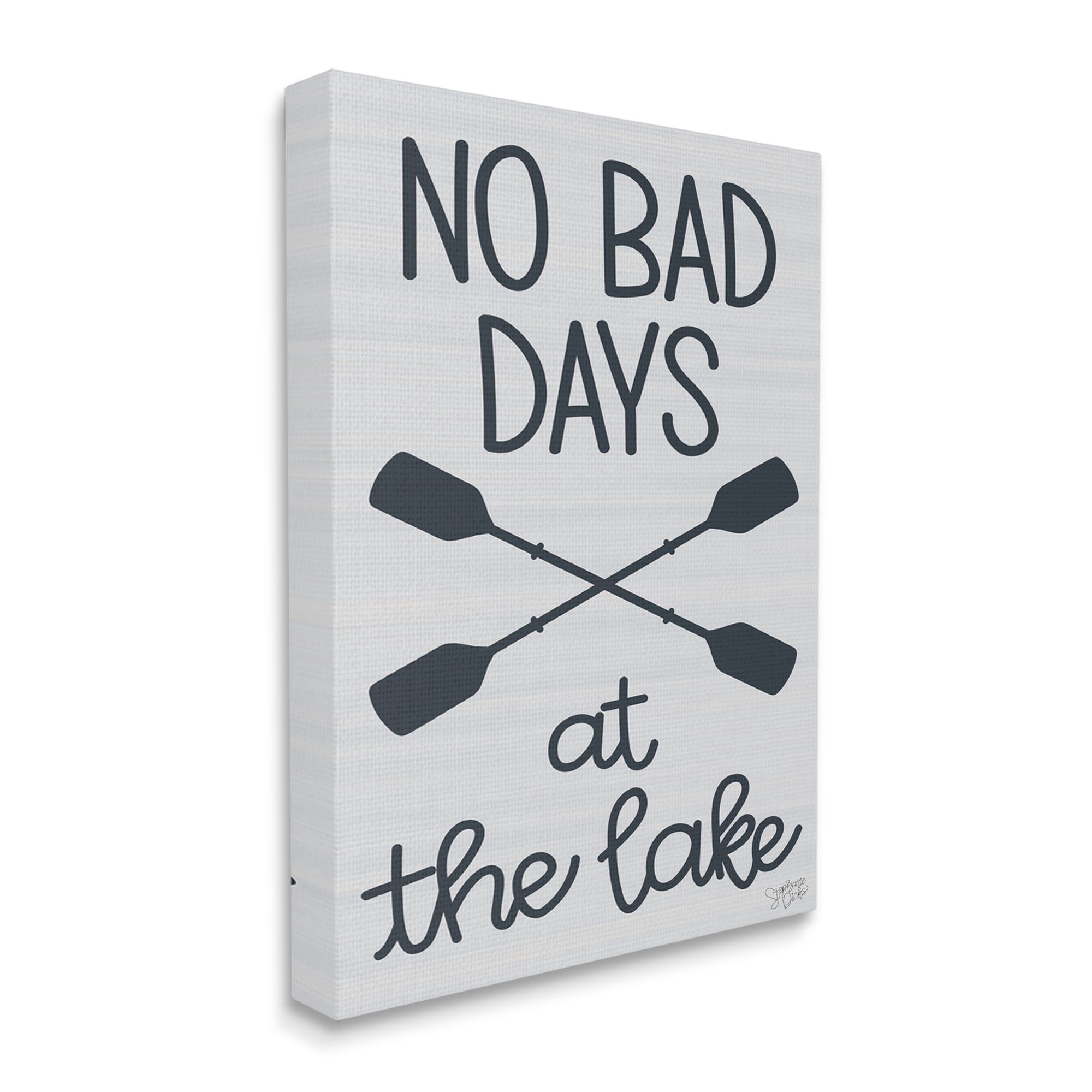 Stupell No Bad Lake Days Crossed Oars Landscape Painting Gallery Wrapped Canvas Print Wall Art