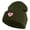 Olive, variant on Jesus Loves Me Heart Iron on Patched 12 Inch Long Knitted Beanie - Black OSFM
