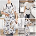 thumbnail image 6 of Elegant Floral Swirl Design Chef Kitchen Apron with Pockets for Women Waterproof Aprons for Cooking Baking, 6 of 7