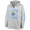 thumbnail image 2 of Women's Fanatics Heathered Gray Los Angeles Rams Super Bowl LVI Champions Retro V-Neck Plus Size Pullover Hoodie, 2 of 3
