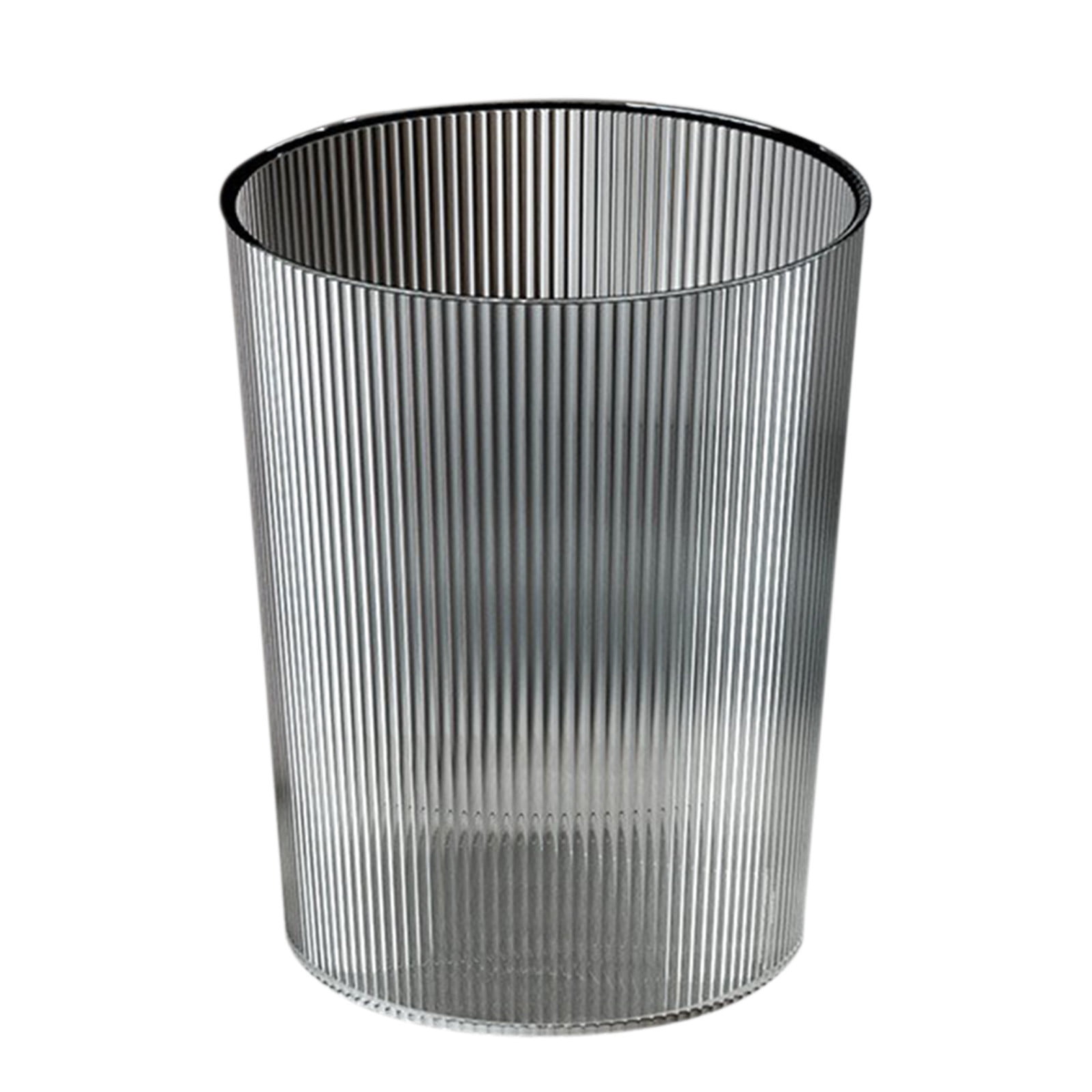 Round Plastic Small 1.7 Gallon Recycle Trash Can Wastebasket, Garbage Container Bin for Bathrooms, Kitchen, Bedroom, Home Office - Durable Plastic - Polished