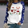 thumbnail image 2 of Womens Xmas Sweatshirt，Christmas Sweatshirts Christmas Bell Print Tops Crew Neck Pullover Sweater Blouses Merry Christmas Fall Casual Trendy Sweatshirt Hooded Pullover Tops 2025, 2 of 4