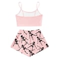 thumbnail image 4 of Xijirk Women Halloween Pajama Set Spaghetti Strap Crop Top with Shorts Skeleton Hand Print Loungewear for Sleepwear and Holiday Party,Pink,XXL, 4 of 5