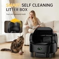 thumbnail image 3 of Automatic Self-Cleaning Cat Litter Box for Multiple Cats, Smart Open-Top Litter Box with App Control & Safety Sensors, Large Auto Cat Toilet with Waste Bags & Waterproof Mat, Black, 3 of 7