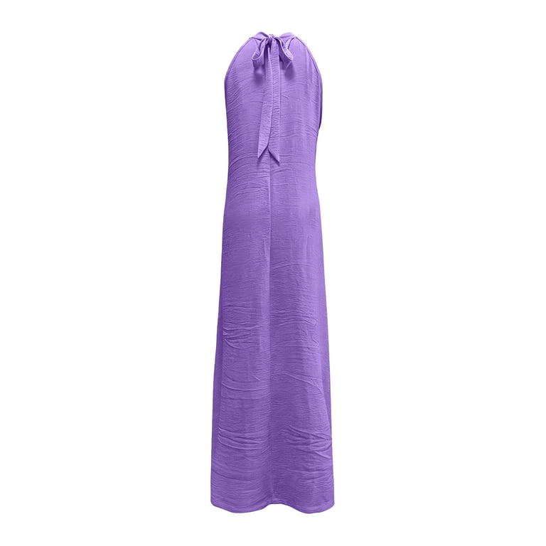 purple maxi dress casual Dresses For Summer Womens Women Round Neck Color Long Sleeve Pleated at Amazon Women's Clothing store daughter or friends. Dark Purple Flowy Dress LISTHA