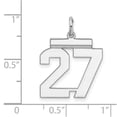 thumbnail image 2 of 16mm 925 Sterling Silver Medium Polished Pendant Necklace Sport game Number 27 Pendant for Women, 2 of 2