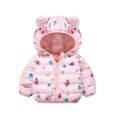 thumbnail image 4 of Esaierr Toddler Fall Winter Ears Hooded Puffer Cotton Coats for Kids Baby Boys Girls Zipper Cartoon Cotton Jacket Short Outerwear Warm Tops 1-6 Years, 4 of 8