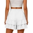 thumbnail image 6 of Qgtaibl Womens Loose Fit Flowy Shorts Fashion High Waisted Tiered Ruffle Shorts Casual Elastic Waist Drawstring Shorts with Pockets for Party Outdoor White XXL, 6 of 7