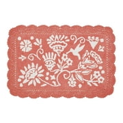 The Pioneer Woman Mazie Two-Color Floral Crochet Coral Cotton Bath Rug, 20" x 32"