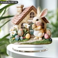 thumbnail image 5 of ZMKIAG 3D Easter Bunny Acrylic Village Building - Easter Decorations Indoor Resin Gingerbread Houses Decor - Farmhouse Xmas Easter Party Holiday Decorations Centerpiece for Tiered Tray, 5 of 9