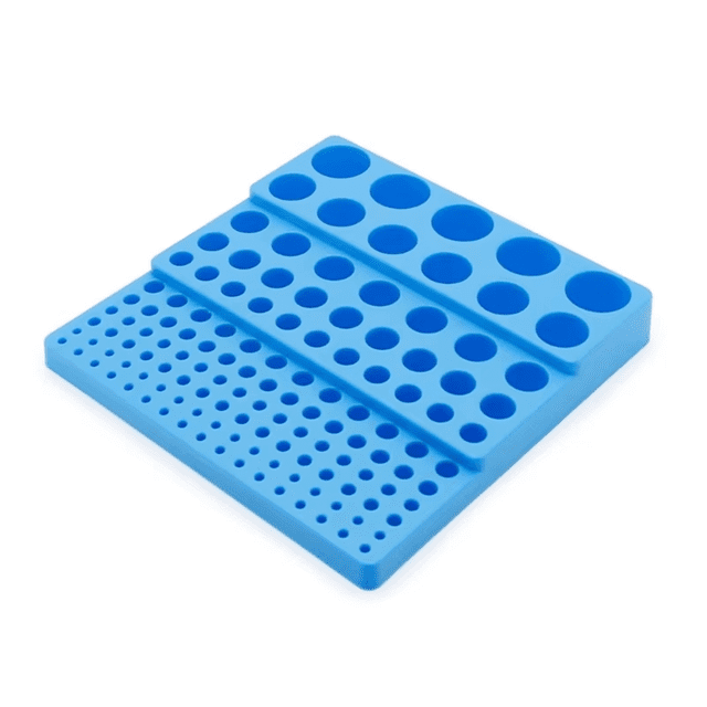 Portabrocas Multifuncional, Caja para Guardar Brocas con 131 Orificios, Color Azul