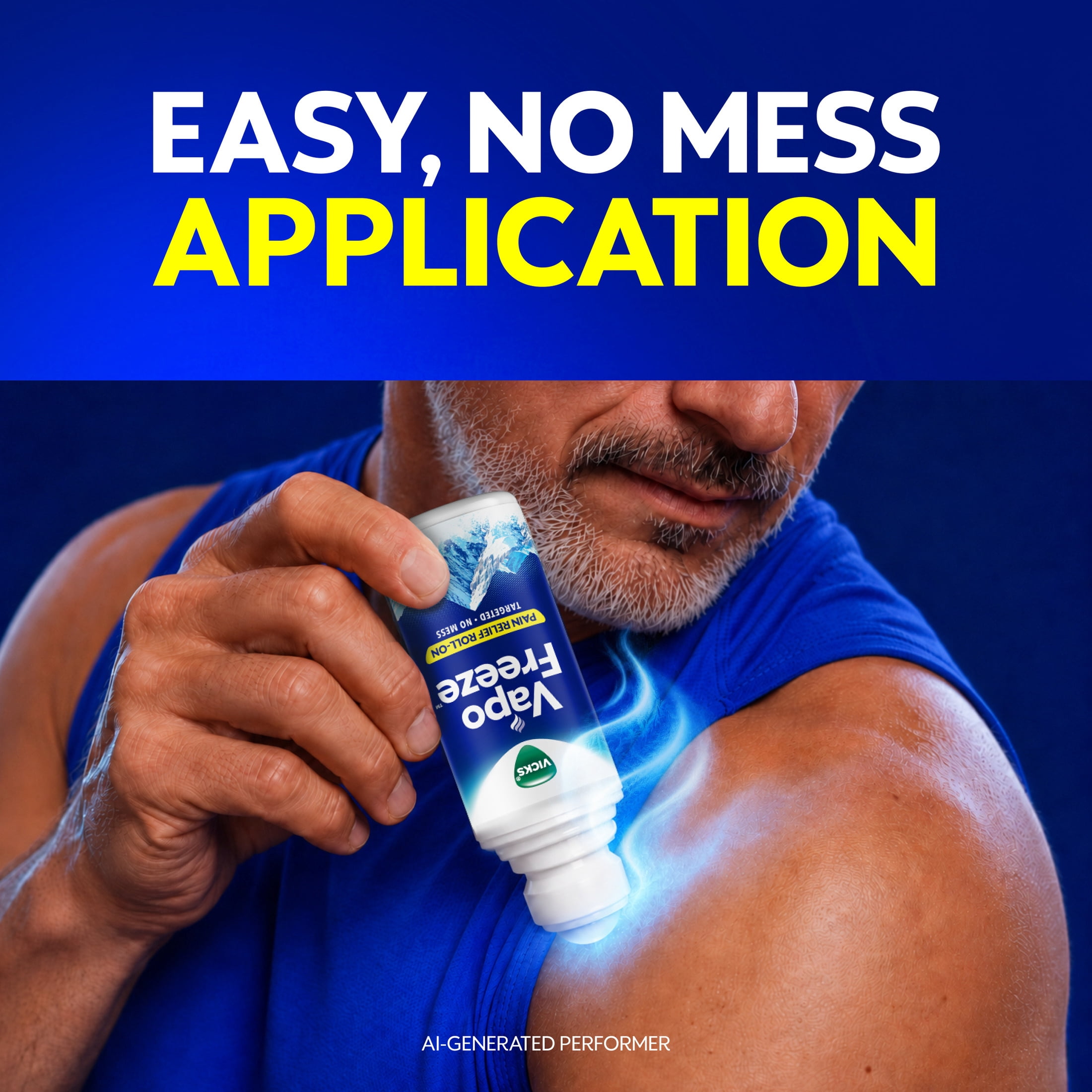 Vicks VapoFreeze Max Strength Menthol + Camphor Pain Relief Roll On, 2.5 oz